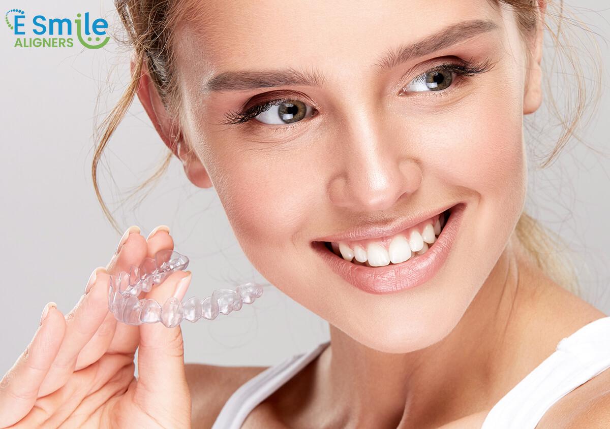 E smile aligners are our own in-house clear invisible aligner system