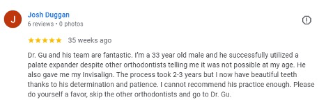 Patient review about Skeletal Expansion at Align Beauty Orthodontics